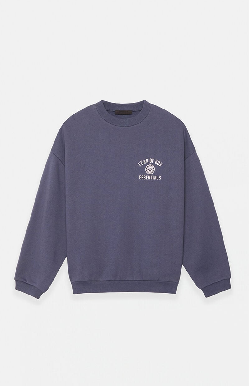 Essentials Marine Fleece Crew Neck Blue Sweatshirt Essentials Marine Fleece Crew Neck Blue Sweatshirt